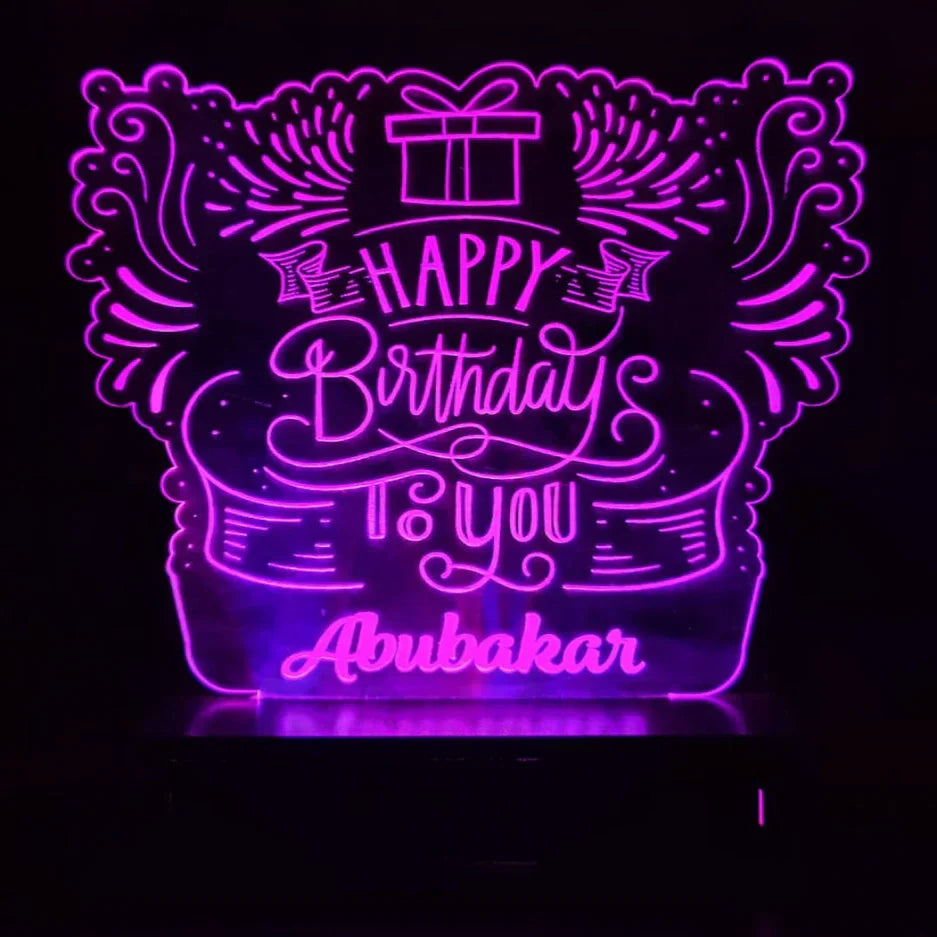 Happy Birthday 3d Customized illusion Lamp