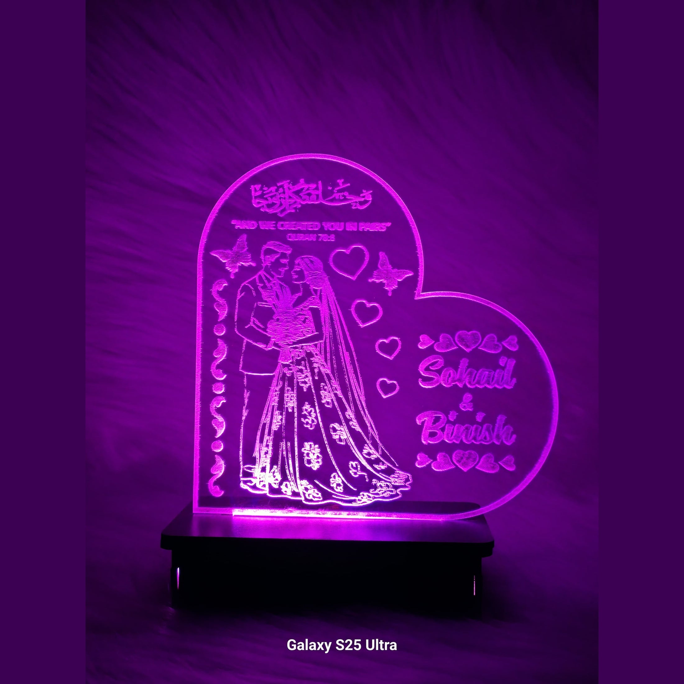 Beautiful Couple In Heart 3d Customized Lamp ZD-1