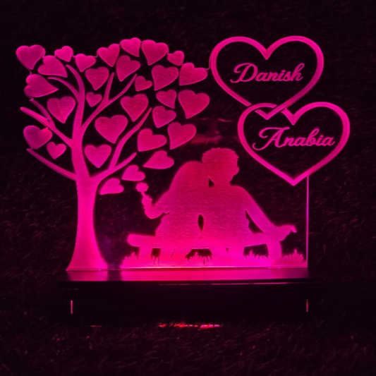 Couple Under Tree 3d Customized illusion Lamp